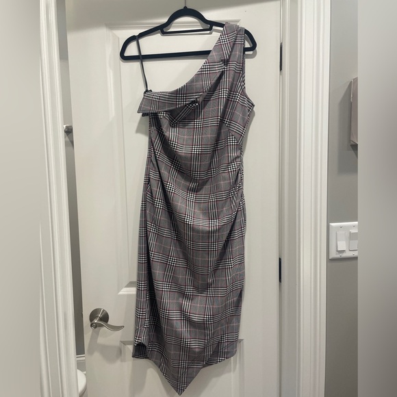 ANTHROPOLOGIE Mauve One-Shoulder Asymmetrical Midi Dress - Picture 6 of 7